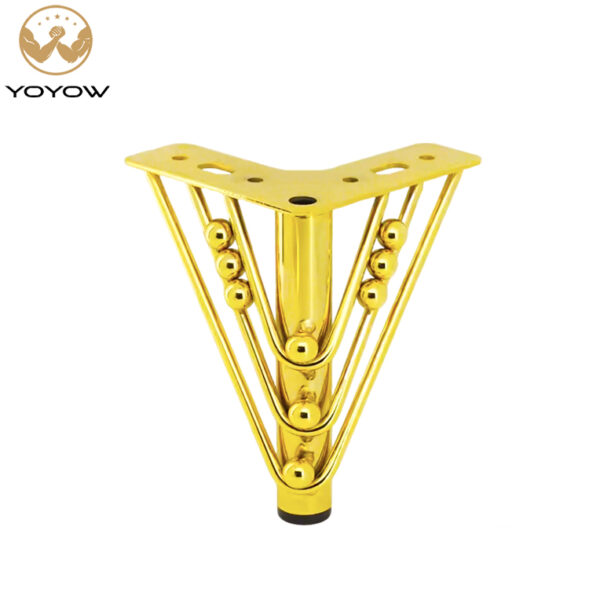 Modern Gold Plated Metal Tapered Furniture Table Leg for Living Room Bedroom for Kitchen Sofa Iron Oblique Straight Design