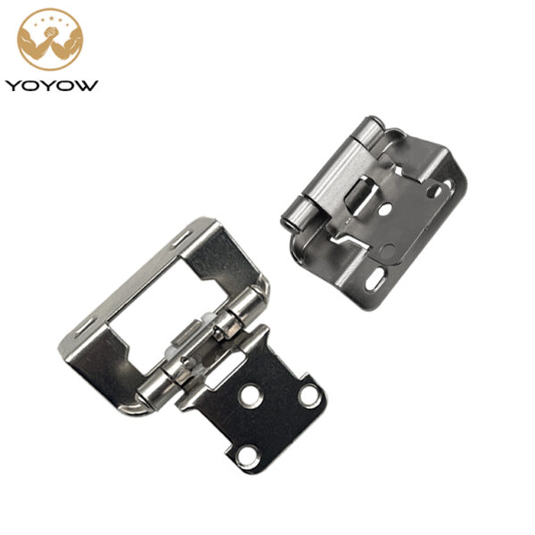 1.7mm-thick High Quality White Nickel Alloy Super Anti-rust 1/2 Fully Enclosed Built-in Cabinet Hinge.
