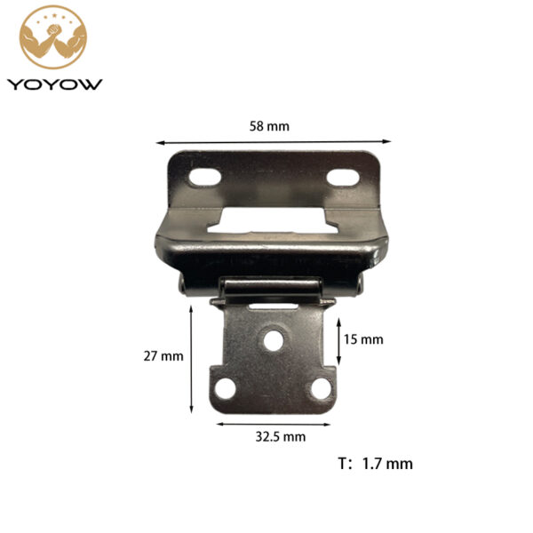 1.7mm-thick High Quality White Nickel Alloy Super Anti-rust 1/2 Fully Enclosed Built-in Cabinet Hinge.