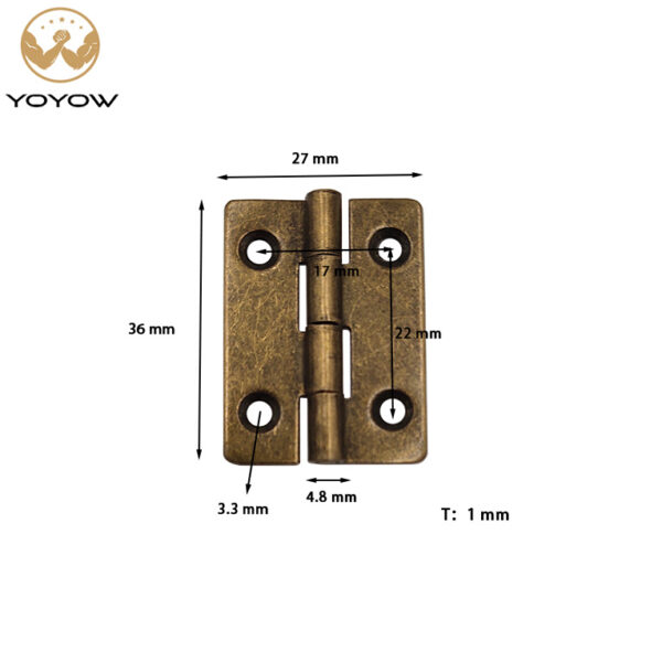 36*27mm Mini Wooden Box Flat Butt Hinges With Screws For Wood Jewelry Box