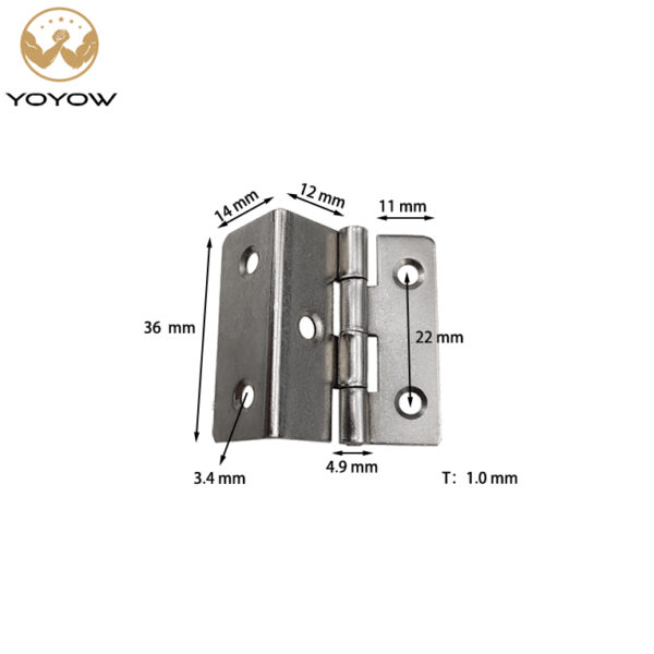 Three-fold Hinge 5 Holes Side Length 36mm Furniture Nickel-plated Clip 12mm Plate Bending Luggage Accessories