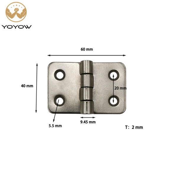 China Factory Wholesale Durable Door Hinge 40MM Iron Butt Hinge for Chassis Cabinets