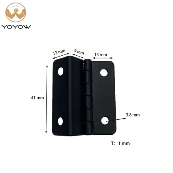 41mm Black Antique Decorative Box Hing with Screws 4-hole Triple-fold Right-angle Retro Hinge Door Cabinet Three Folding Hinge