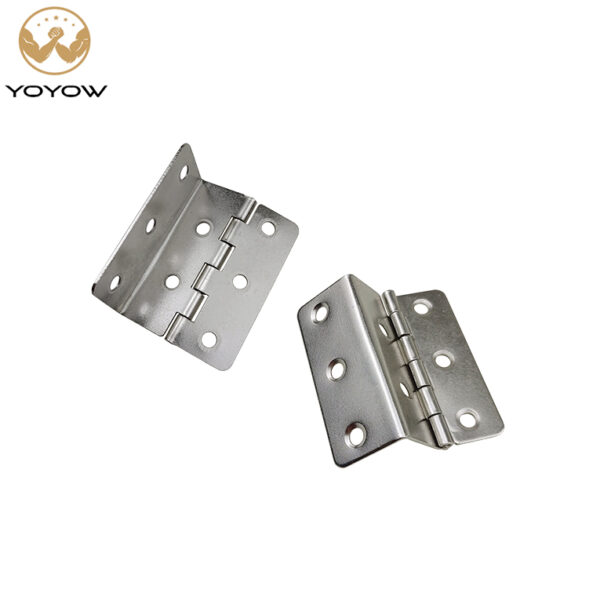 Custom Triple-Fold Iron Hinges for Furniture Cabinet Doors Metal Bending Nickel Plating Furniture Hardware Small Steel Folding Hinge