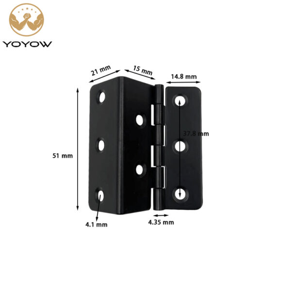 Custom Triple-Fold Iron Hinges for Furniture Cabinet Doors Metal Bending Nickel Plating Furniture Hardware Small Steel Folding Hinge