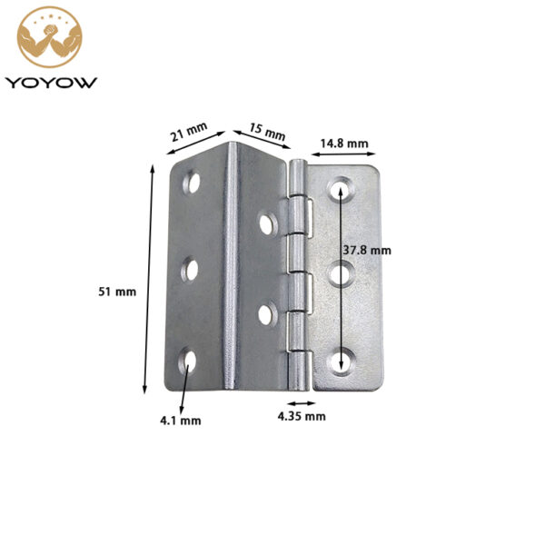 Custom Triple-Fold Iron Hinges for Furniture Cabinet Doors Metal Bending Nickel Plating Furniture Hardware Small Steel Folding Hinge