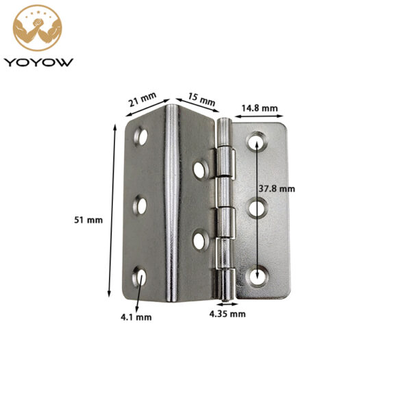 Custom Triple-Fold Iron Hinges for Furniture Cabinet Doors Metal Bending Nickel Plating Furniture Hardware Small Steel Folding Hinge