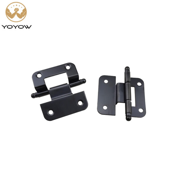 Contemporary Soft Close 6MM Black Cranked Non-Mortise Hinge for Kitchen Cabinets & Living/Dining Room Furniture Free Door Hinges