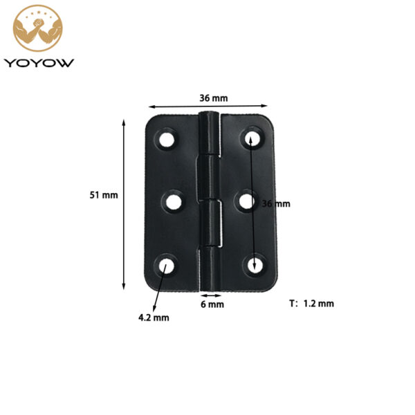 2-Inch Carbon Steel Butt Hinge with Folding Round-Corner Design - Wholesale for Furniture & Cabinet Doors