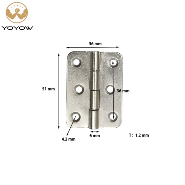 2-Inch Carbon Steel Butt Hinge with Folding Round-Corner Design - Wholesale for Furniture & Cabinet Doors