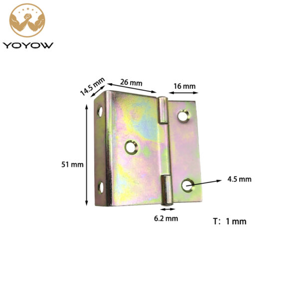 Customizable Non-Standard Iron Hinges for Piano Stools Single-Bend Hinges 51mm Clamping Width for 26mm Thick Boards Triple-Bend Hinge