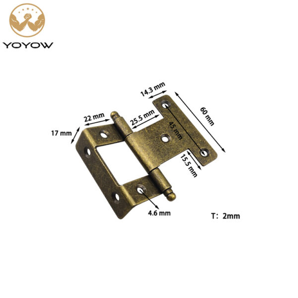 Customized Overlay Door Furniture Hardware Box Stamping Bending Furniture Hinge
