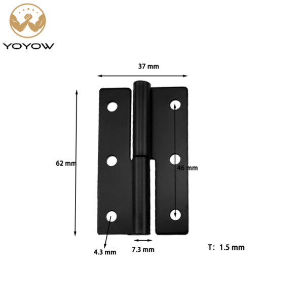 OEM Style Steel Weld on Butt Hinge 2.5 Inch Flat Hinge No Screw Hole Heavy-Duty Constructed Steel Hardware Industrial Applications
