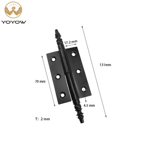 3 Inch square Butt Ball-tip Wood Door Disassembly and Removal Iron Hinges Small Brass Bathroom Cabinet Door Hinges
