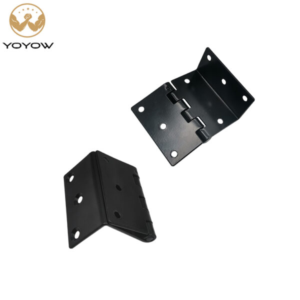 3 Inch Black Antique Decorative Box Hinge 8-hole Triple-fold Right-angle Retro Hinge Door Cabinet Three Folding Hinge