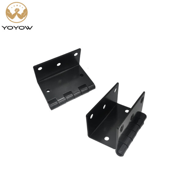 3 Inch Black Antique Decorative Box Hinge 8-hole Triple-fold Right-angle Retro Hinge Door Cabinet Three Folding Hinge