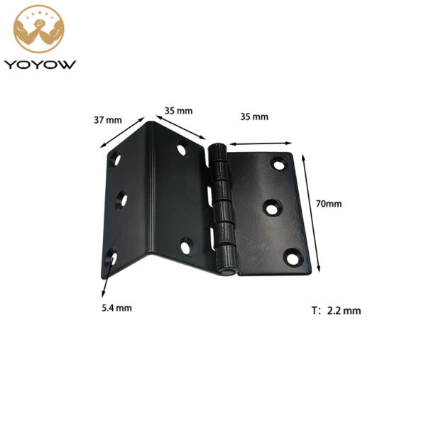 3 Inch Black Antique Decorative Box Hinge 8-hole Triple-fold Right-angle Retro Hinge Door Cabinet Three Folding Hinge