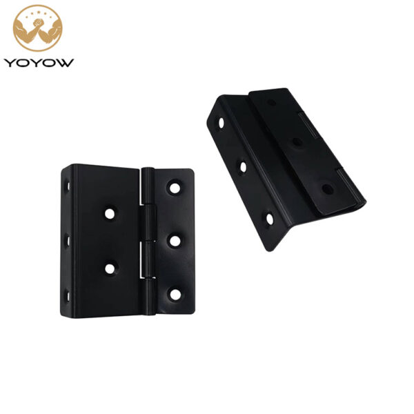 3 Inch Black Antique Decorative Box Hinge 8-hole Triple-fold Right-angle Retro Hinge Door Cabinet Three Folding Hinge