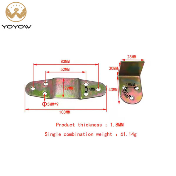 Zinc Plated Connector L-shaped Cold-rolled Steel Right Angle Code Corner Joint Furniture Connector