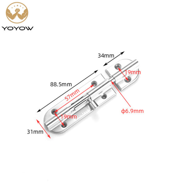 2/3/4/6/10 Inch Stainless Steel Wooden Security Door Close Latch Anti-theft Door Bolt Pins