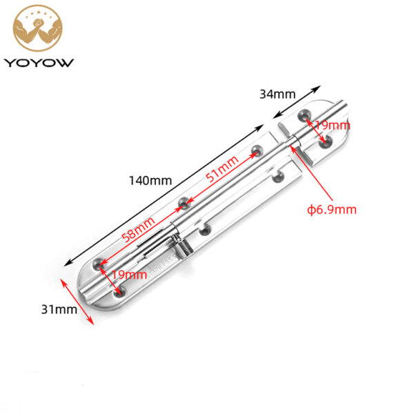 2/3/4/6/10 Inch Stainless Steel Wooden Security Door Close Latch Anti-theft Door Bolt Pins