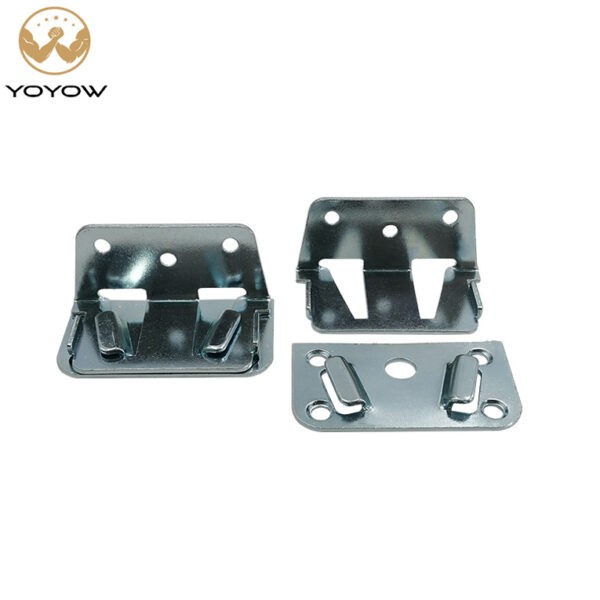 Custom Factory-Stamped Metal Bed Frame Connector Bracket Powder-Coated Steel Bed Rail Bracket for Bedroom Use