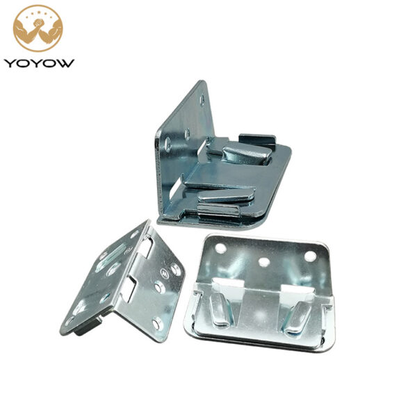 Custom Factory-Stamped Metal Bed Frame Connector Bracket Powder-Coated Steel Bed Rail Bracket for Bedroom Use