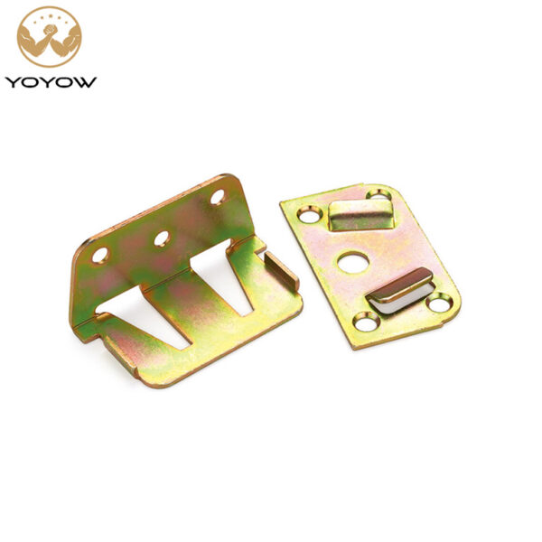 Custom Factory-Stamped Metal Bed Frame Connector Bracket Powder-Coated Steel Bed Rail Bracket for Bedroom Use