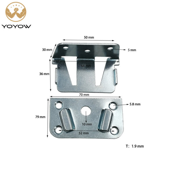 Custom Factory-Stamped Metal Bed Frame Connector Bracket Powder-Coated Steel Bed Rail Bracket for Bedroom Use