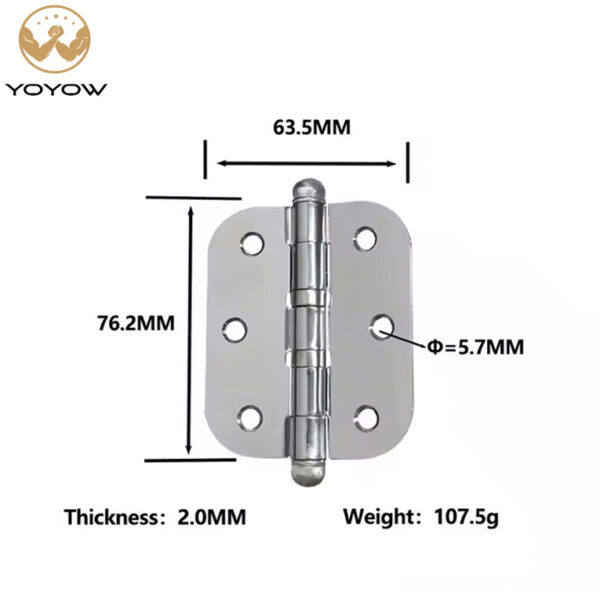 YOYOW High Quality 3*2.5*2-2BB Soft Close Iron Material Ball-Bearing Hinges Bead Heads Door Hinge for Door & Window
