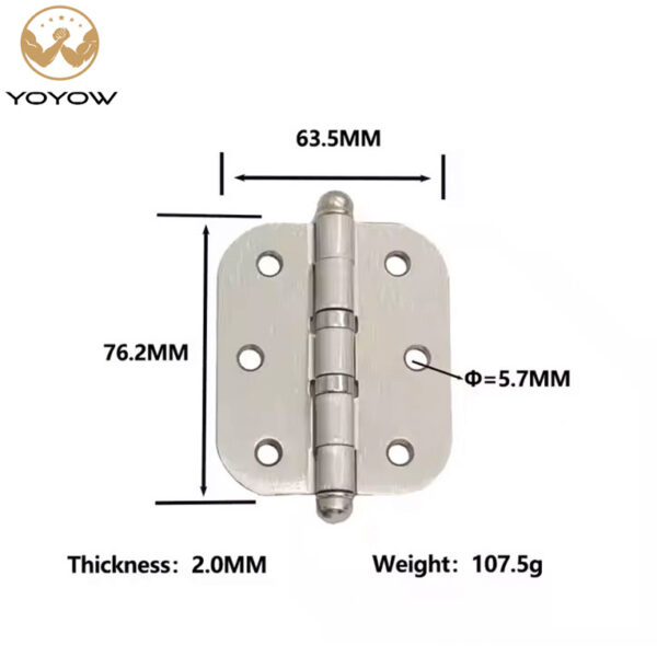 YOYOW High Quality 3*2.5*2-2BB Soft Close Iron Material Ball-Bearing Hinges Bead Heads Door Hinge for Door & Window