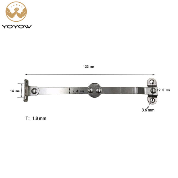 80 Degree White Nickle Plated Two-Fold Supporting Rod Used for the Lid of Cabinet