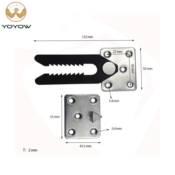 Silver Furniture Connector Metal Fixit Blocks Sectional Couch Connector Plastic Joint Snap Alligator Clip Sofa Connector Bracket