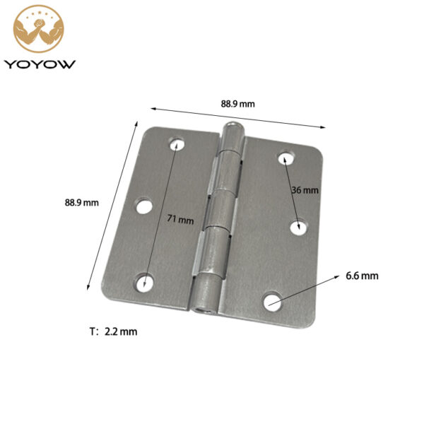 Modern Satin 3.5 Inch 5/8 Inch Radius Ball Bearing Hinge Smooth Nickel Door Hinges for Kitchen Living Room Kitchen Outlet
