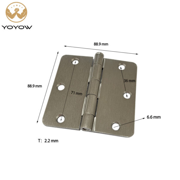Modern Satin 3.5 Inch 5/8 Inch Radius Ball Bearing Hinge Smooth Nickel Door Hinges for Kitchen Living Room Kitchen Outlet