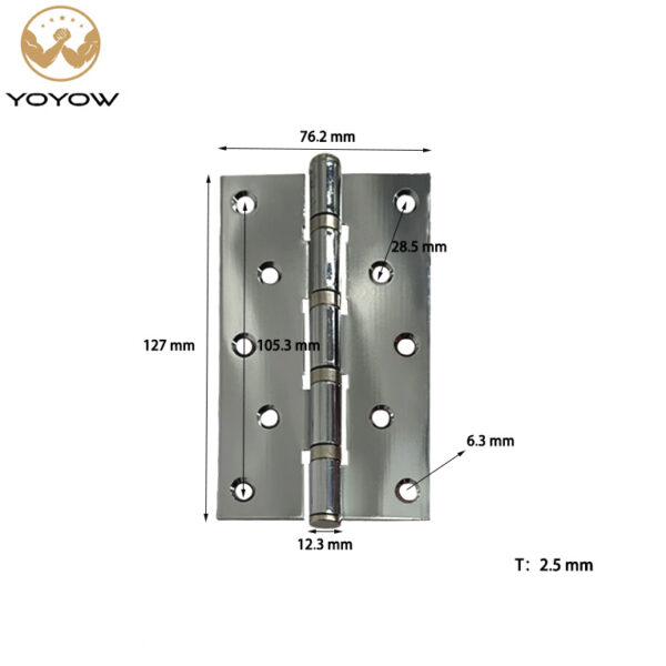 5 Inch Iron Heavy Duty Door Hinge with 4 Ball Bearings for Indoor Heavy-Duty Solid Wood Doors