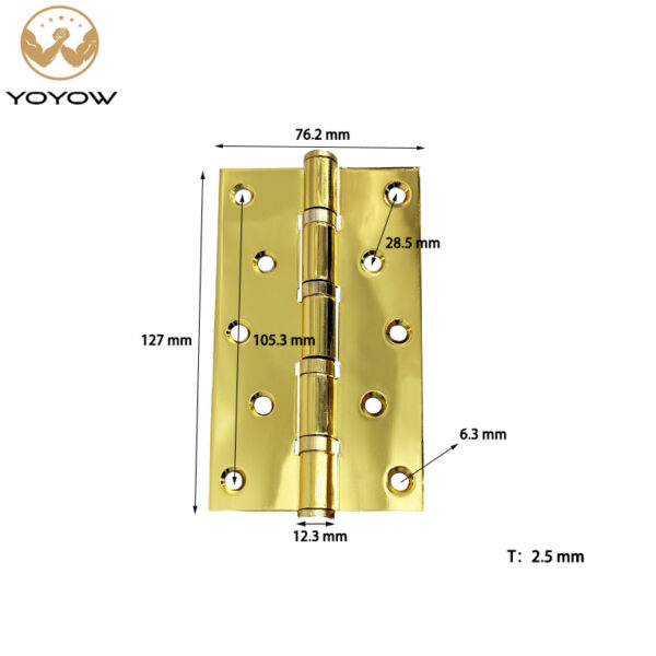 5 Inch Iron Heavy Duty Door Hinge with 4 Ball Bearings for Indoor Heavy-Duty Solid Wood Doors