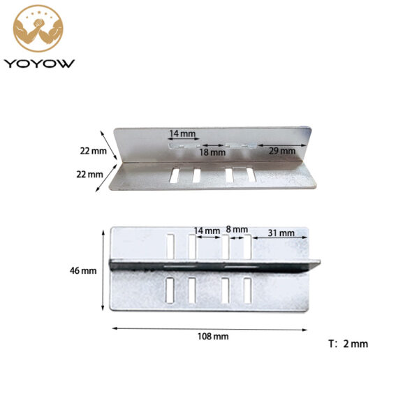 Customizable Bed Hanging Vertical Bed Connector Wooden Bed Connecting Hardware Adjustable Multi-Hole Double-Sided Connectable Right Angle Connector