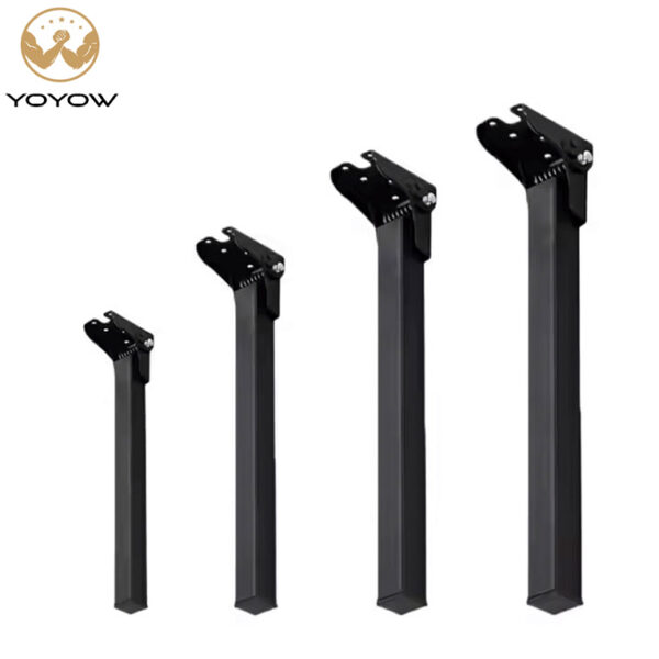 Portable Iron Metal Furniture Legs Hidden Fold Black Square Tube for Living Room Bedroom Workshop Home Office Home Bar