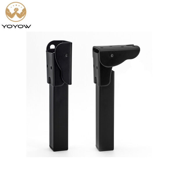 Portable Iron Metal Furniture Legs Hidden Fold Black Square Tube for Living Room Bedroom Workshop Home Office Home Bar