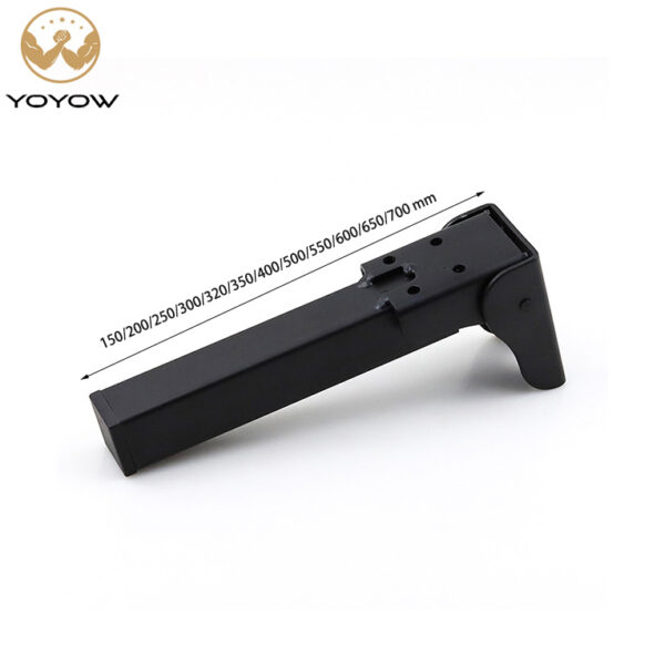 Portable Iron Metal Furniture Legs Hidden Fold Black Square Tube for Living Room Bedroom Workshop Home Office Home Bar