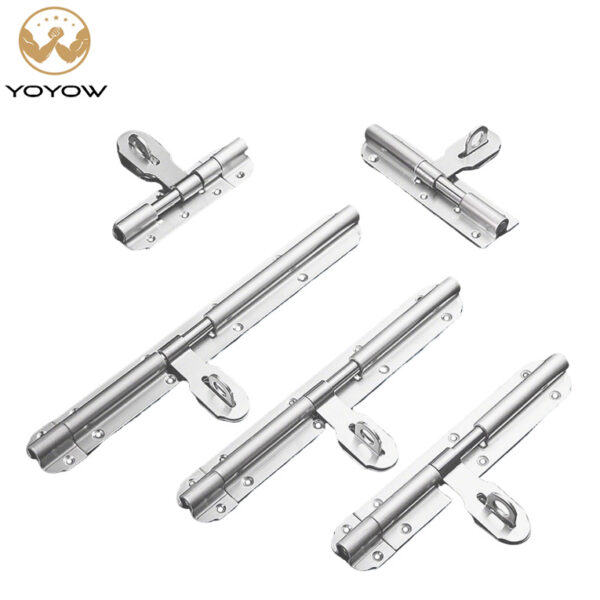 Heavy Duty Stainless Steel Slide Bolt Latch Anti-theft with Padlock Hole Used for Outside Door with Mounting Screws