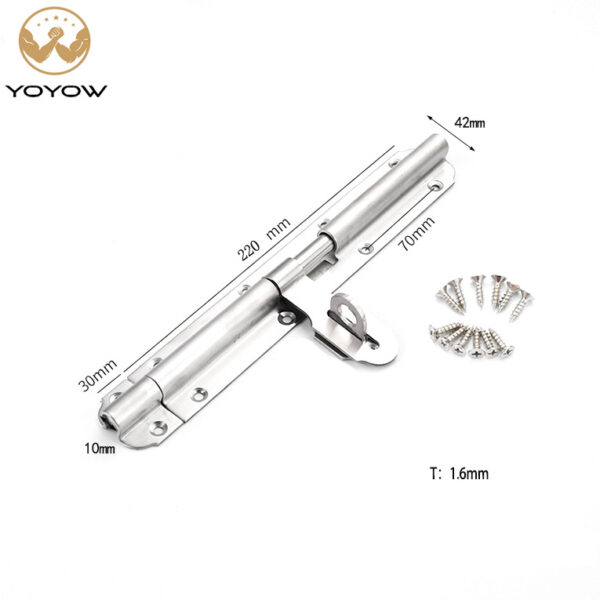 Heavy Duty Stainless Steel Slide Bolt Latch Anti-theft with Padlock Hole Used for Outside Door with Mounting Screws