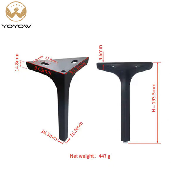 Black Metal Sofa Feet for Outdoor Living Room Bedroom Hospital Workshop Farmhouse Home Office Furniture Replacement