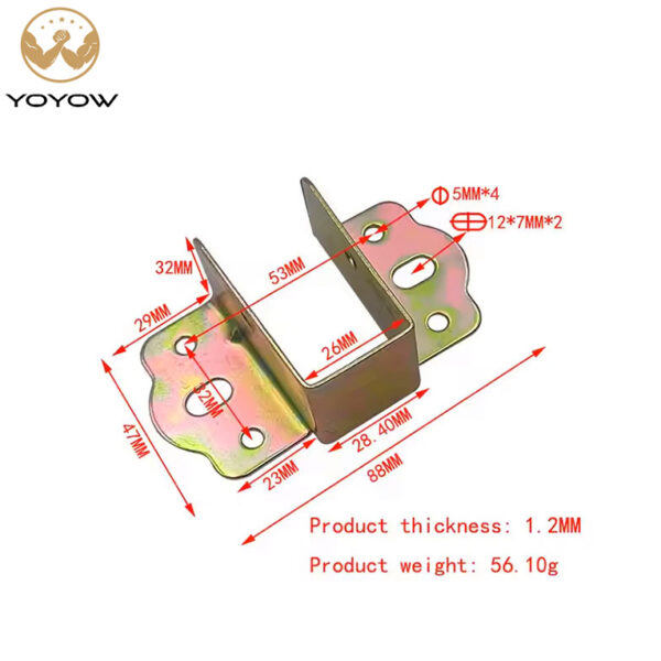 Furniture Accessory Hardware Invisible Bed Connecting Bed Hanging Code Brackets with Screw Hinge