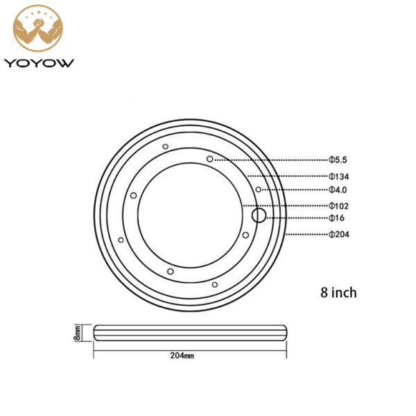 Morden 8/9/12 Inch Lazy Susan Turntable Iron Dining Table Set with Rotating Bearing Swivel Plate for Dining Rooms Living Room