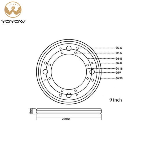 Morden 8/9/12 Inch Lazy Susan Turntable Iron Dining Table Set with Rotating Bearing Swivel Plate for Dining Rooms Living Room