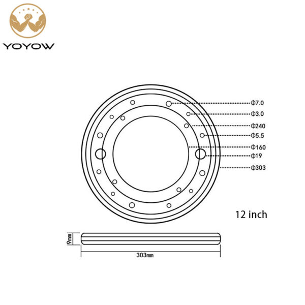 Morden 8/9/12 Inch Lazy Susan Turntable Iron Dining Table Set with Rotating Bearing Swivel Plate for Dining Rooms Living Room