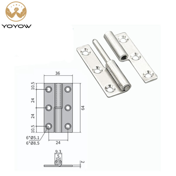 304 Stainless Steel Detachable Hinges 1.5-3 Inches Industrial Doors and windows Flat Open Detachable Hinges