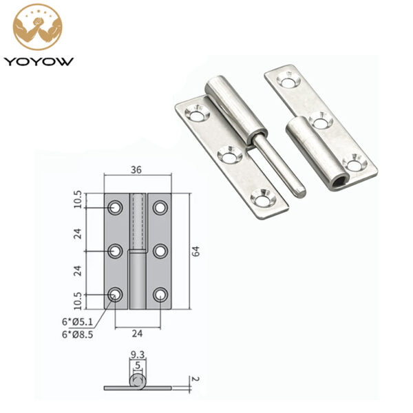 304 Stainless Steel Detachable Hinges 1.5-3 Inches Industrial Doors and windows Flat Open Detachable Hinges